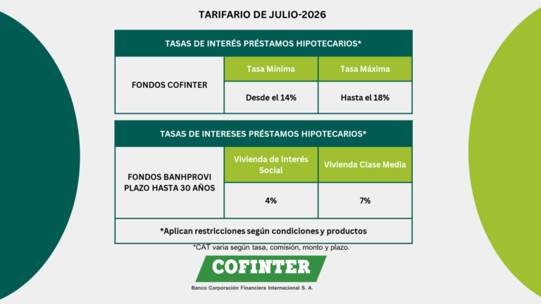 Tarifario de productos - COFINTER